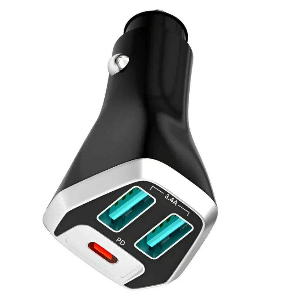 PD Car Charger 35W Dual USB-A & Type-C PD Ports for All Smartphones