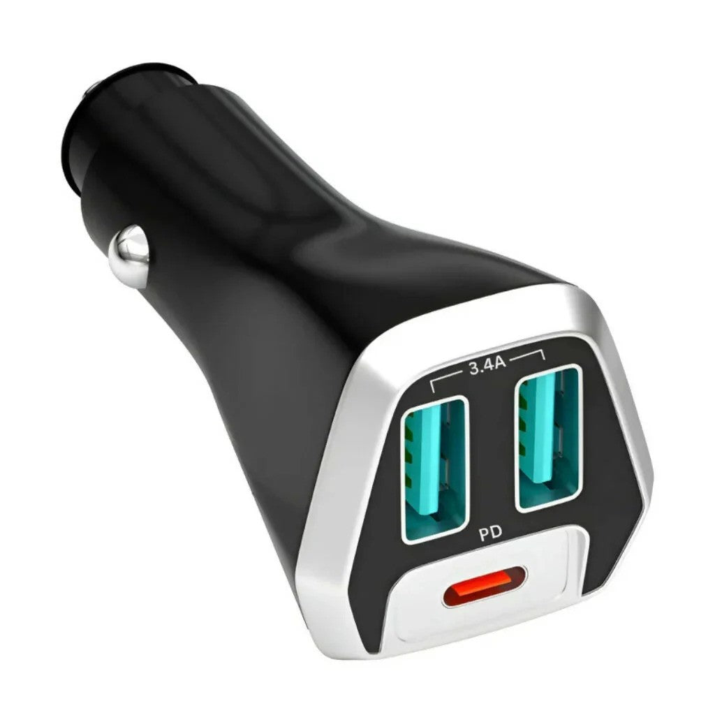 PD Car Charger 35W Dual USB-A & Type-C PD Ports for All Smartphones