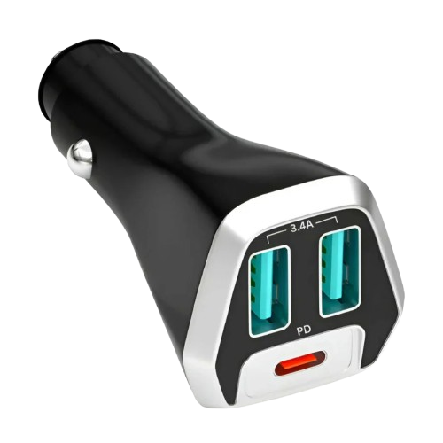 PD Car Charger 35W Dual USB-A & Type-C PD Ports for All Smartphones