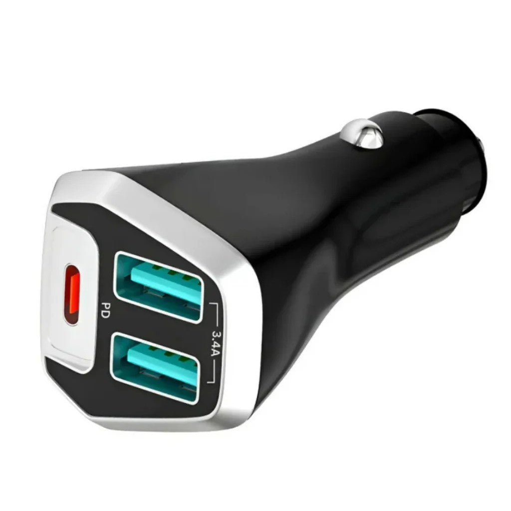 PD Car Charger 35W Dual USB-A & Type-C PD Ports for All Smartphones