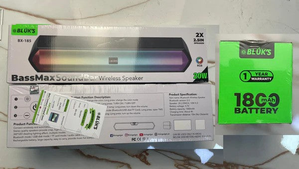 BX-185 BassMax SoundBar Wireless Speaker