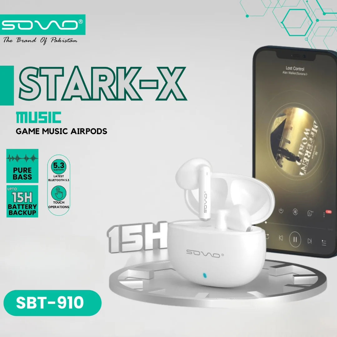 Sovo Stark-X SBT-910 Wireless Earbuds TWS Wireless Earbuds With Gaming Mode