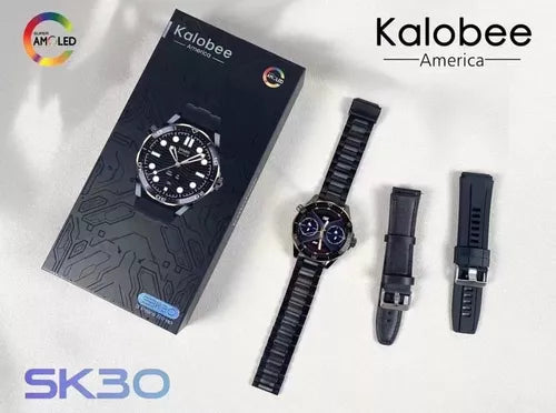 Kalobee SK30 Round Dial Smartwatch With 3 Straps & AMOLED Display