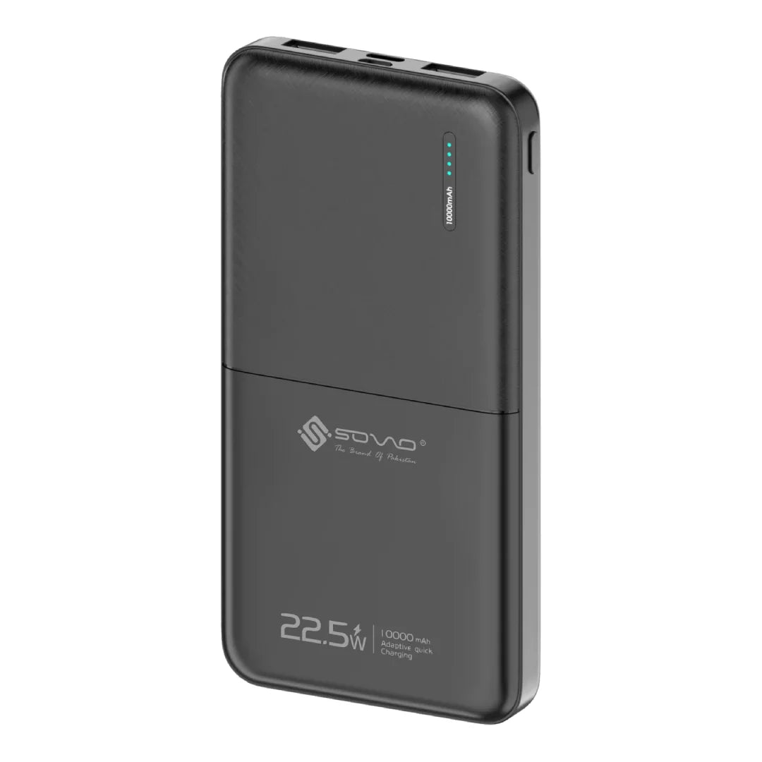 SOVO SBP-605 (10000 mAh) Power Bank – 22.5W Fast Charging Supported Portable Powerbank With Dual Ports & USB-C PD Support