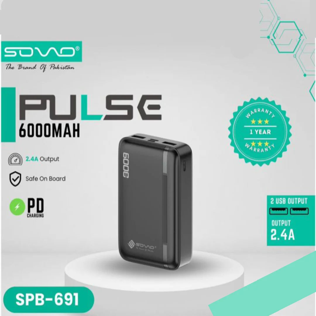 Pocket Sized Powerbank With PD USB-C Port & LED Indicator