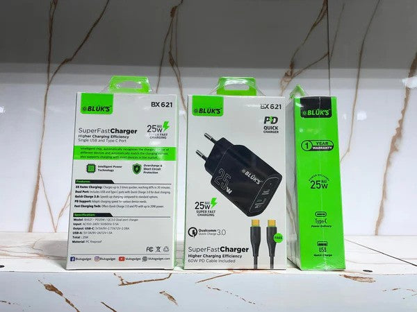 25W Type C Charger Export Quality Super Fast Charger PD Type C Cable