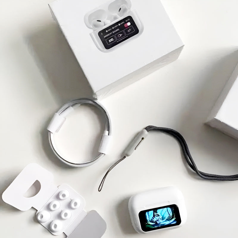 A9 Pro High Quality Sound ENC Noise Reduction Wireless AirPods With Smart Touch Screen Control