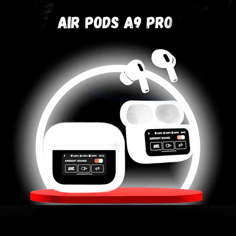 A9 Pro High Quality Sound ENC Noise Reduction Wireless AirPods With Smart Touch Screen Control