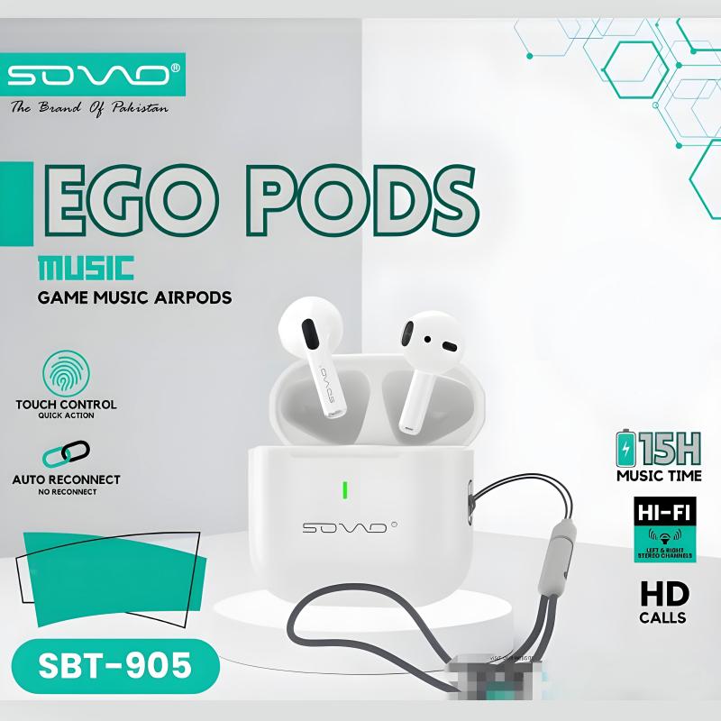 EGO PODS Sovo Airpods Wireless Premium Wireless Earbuds With One Year Brand Warranty
