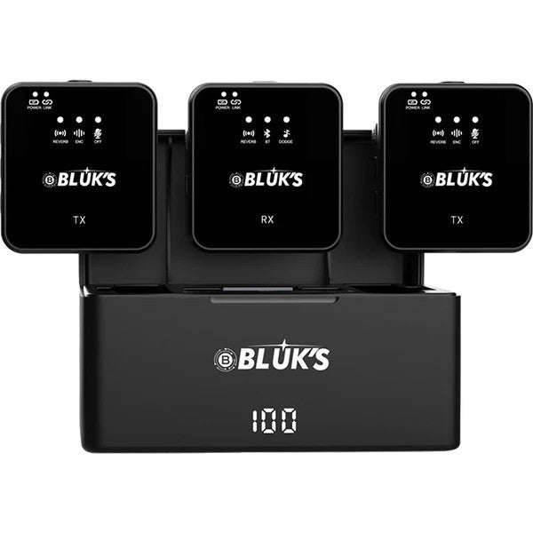 BX-222 Double Mic ANC with IPhone & Type C Connector Wireless Mic with Handheld Stick Professional Wireless Bluetooth Microphone