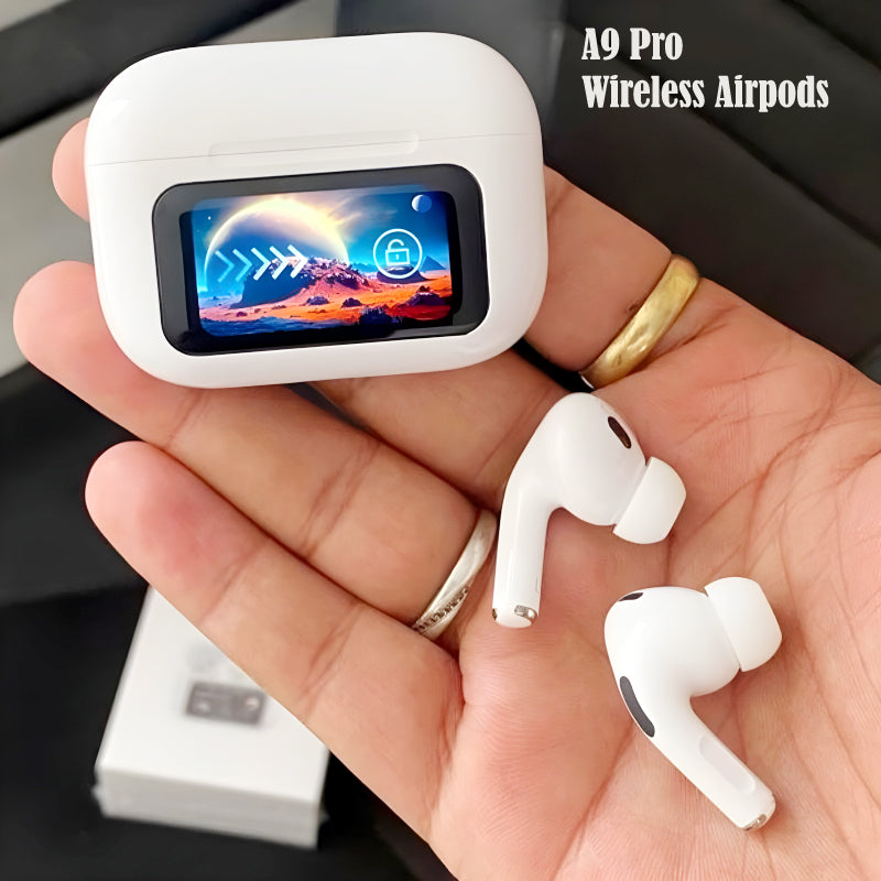 A9 Pro High Quality Sound ENC Noise Reduction Wireless AirPods With Smart Touch Screen Control