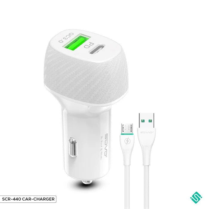 38W CAR CHARGER Power Output QC3.0 + PD 38W super fast charging Dual ports for simultaneous charging