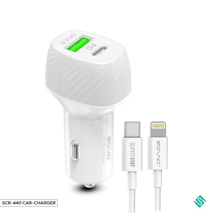 38W CAR CHARGER Power Output QC3.0 + PD 38W super fast charging Dual ports for simultaneous charging