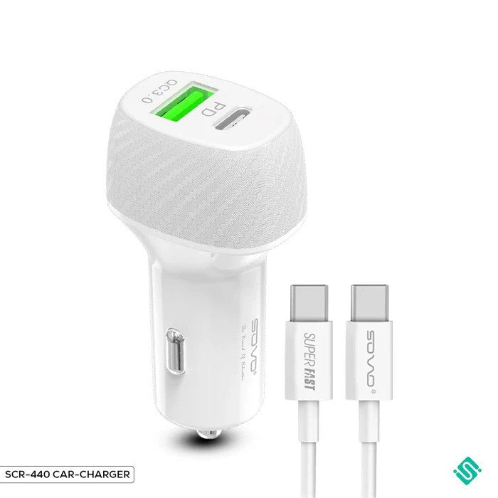38W CAR CHARGER Power Output QC3.0 + PD 38W super fast charging Dual ports for simultaneous charging