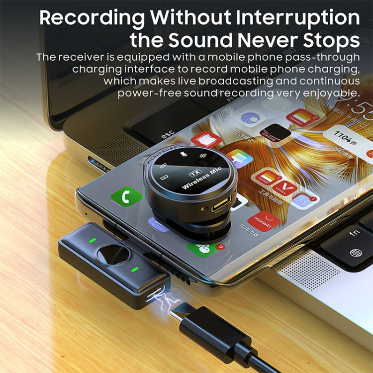 Wireless Lavalier Microphone for iPhone/Android/Camera/PC/Laptop