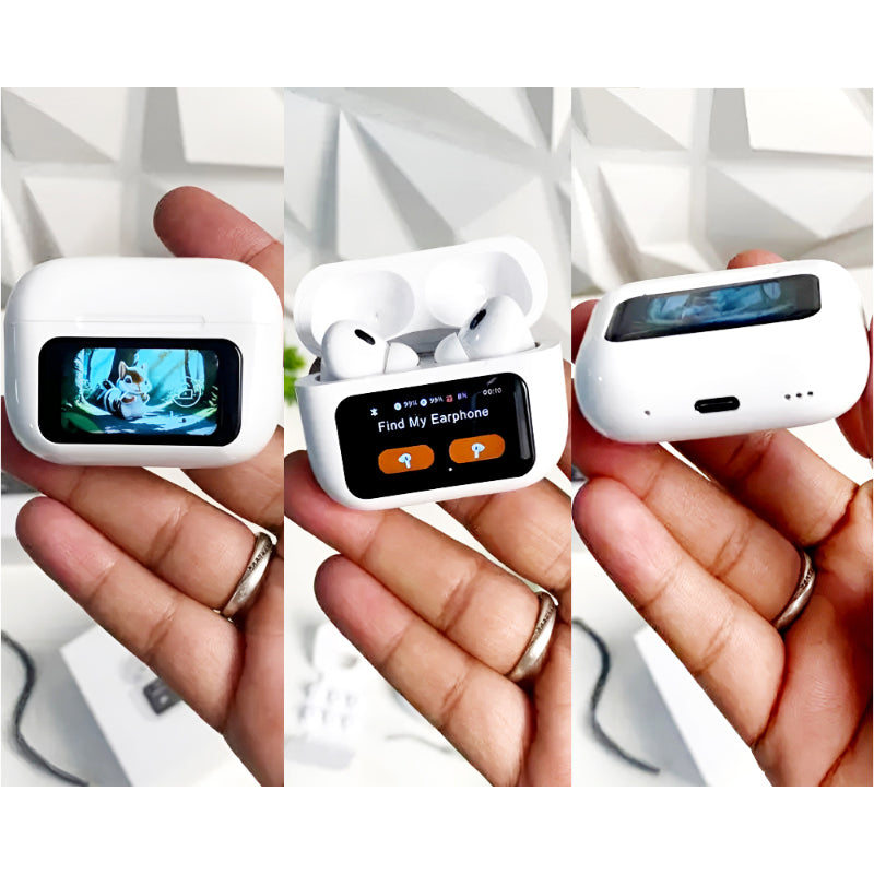 A9 Pro High Quality Sound ENC Noise Reduction Wireless AirPods With Smart Touch Screen Control